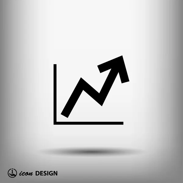 Pictografía de gráfico con flecha — Archivo Imágenes Vectoriales