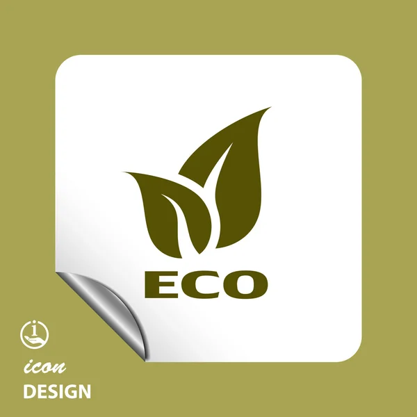 Eco symbol s listy — Stockový vektor