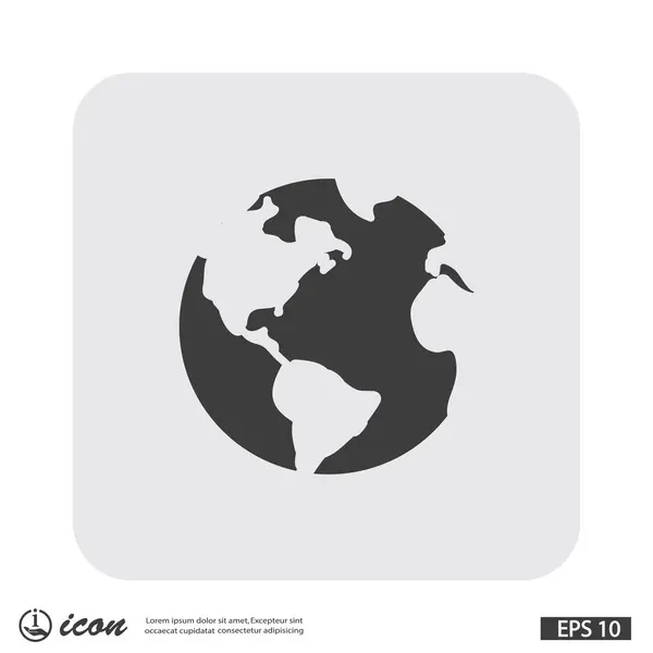 Pittogramma del globo o del pianeta — Vettoriale Stock