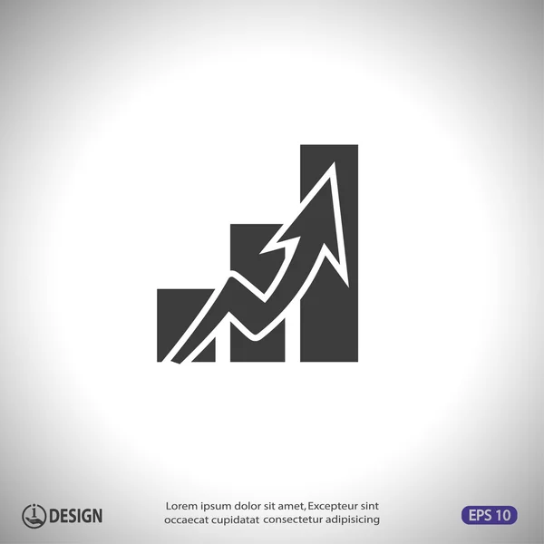 Pictografía de gráfico con flecha — Archivo Imágenes Vectoriales
