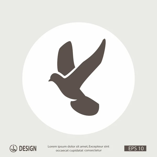 Pittogramma dell'uccello colomba — Vettoriale Stock