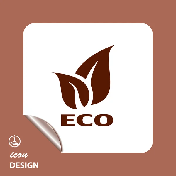 Eco symbol s listy — Stockový vektor