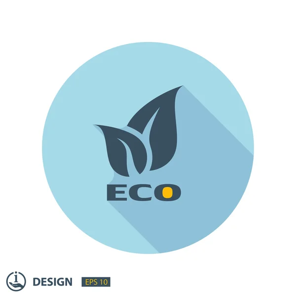 Eco symbol s listy — Stockový vektor