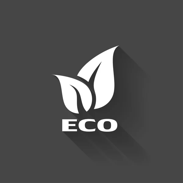 Tanda Eco dengan daun - Stok Vektor