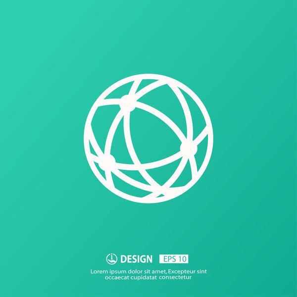 Пиктограф контура земного шара
