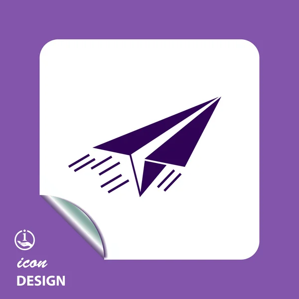 Pictografía de avión de papel — Vector de stock