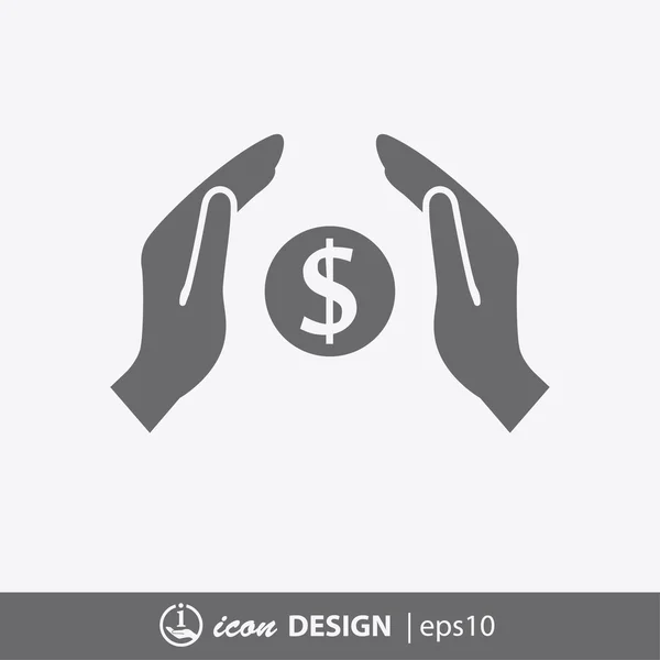 Pictograph of money in hands — Stock Vector