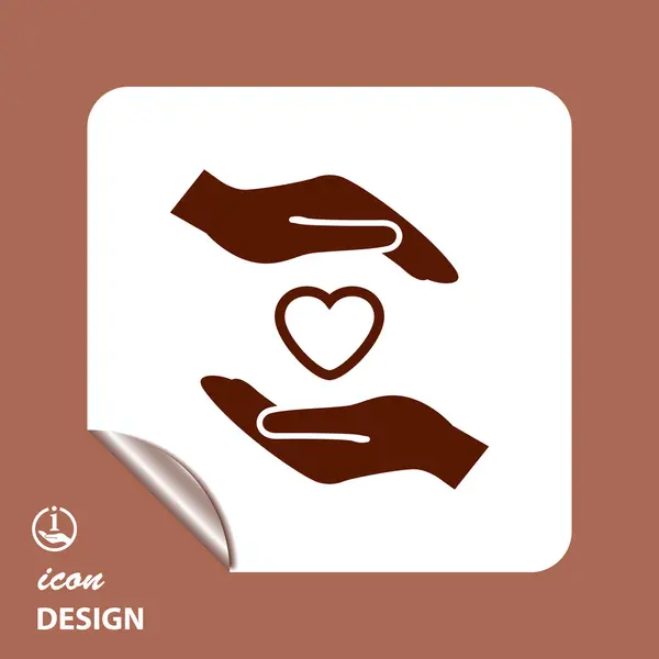 Pictograph of heart in hand — Stock Vector