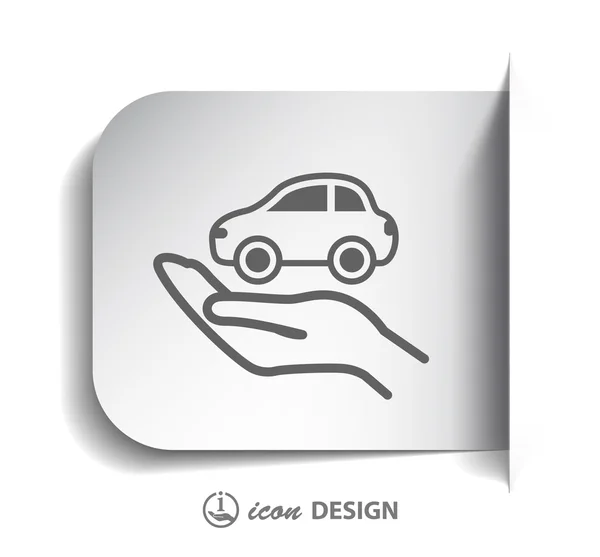 Ikony Symbols samochodu na rękę — Wektor stockowy
