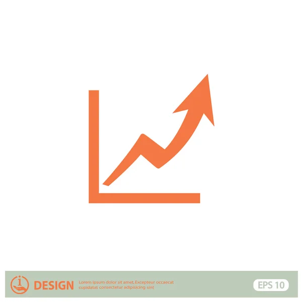 Pictograma de gráfico com seta — Vetor de Stock