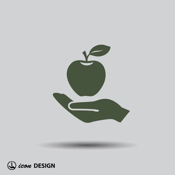 Pictogramme de pomme à portée de main — Image vectorielle