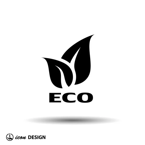 Eco signo con hojas — Vector de stock