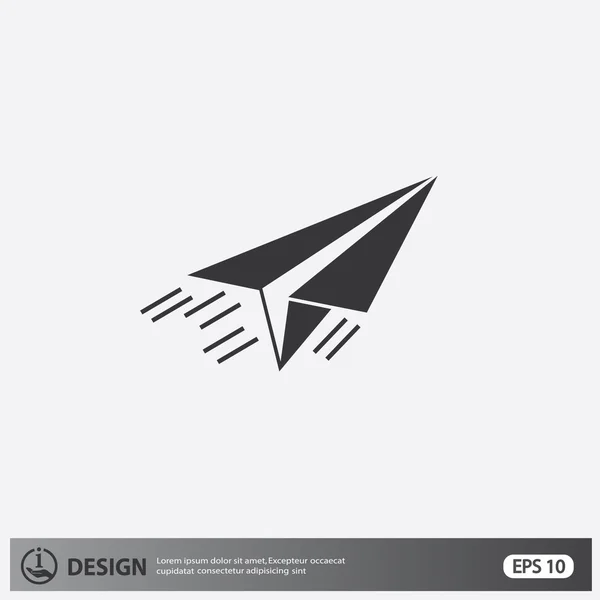 Pictograph van papieren vliegtuigje — Stockvector