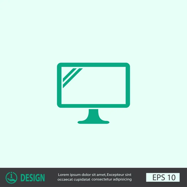 Pictografía del icono de la computadora — Archivo Imágenes Vectoriales