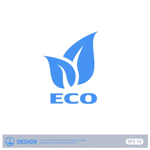 Eco signo con hojas — Vector de stock