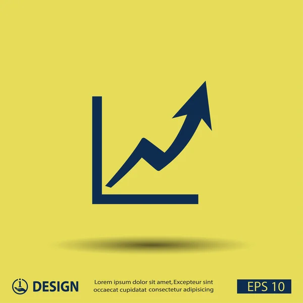 Pictograph van grafiek met pijl — Stockvector