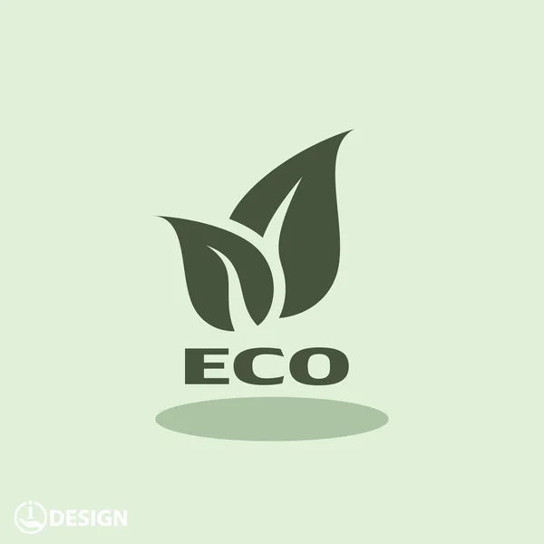 Eco signo con hojas — Vector de stock