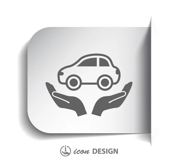Piktogramm des Autos auf Händen — Stockvektor