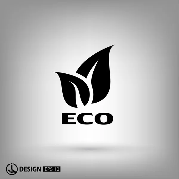 Eco symbol s listy — Stockový vektor