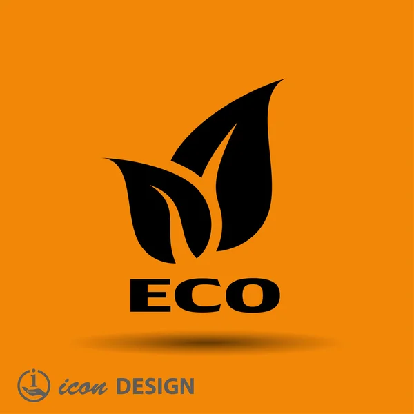 Eco signo con hojas — Vector de stock