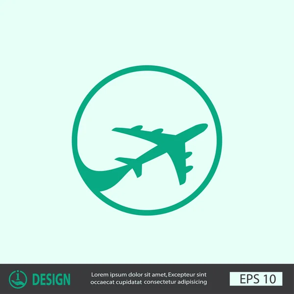 Pictograph of airplane icon — Stock Vector