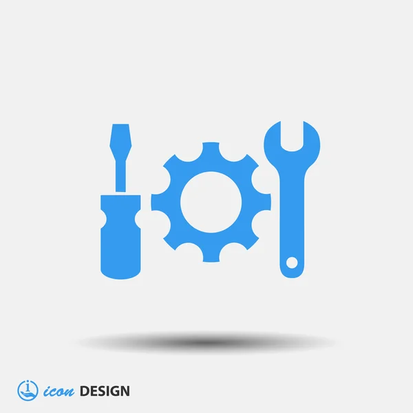 Pictografía de engranajes y herramientas — Archivo Imágenes Vectoriales