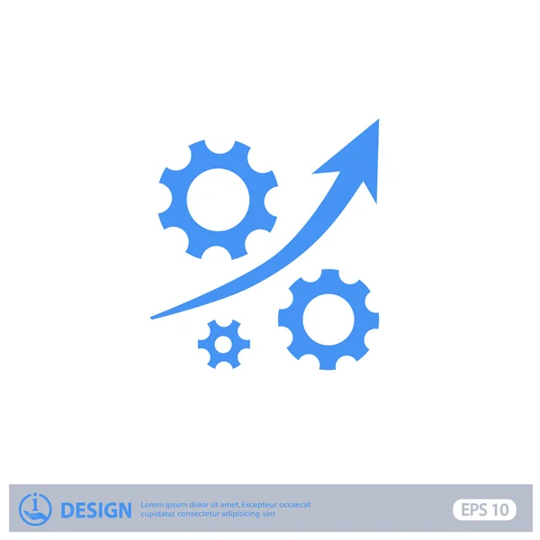 Pictograma do ícone de engrenagens — Vetor de Stock