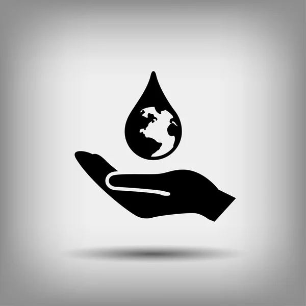 Water drop in hand — Stock Vector