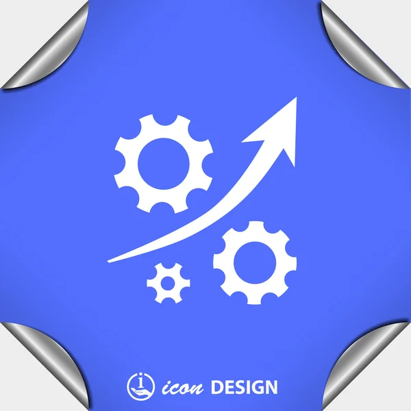 Pictograph of gears icon — Stock Vector