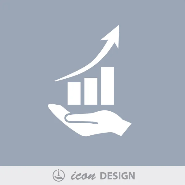 Pictografía de gráfico en mano — Archivo Imágenes Vectoriales