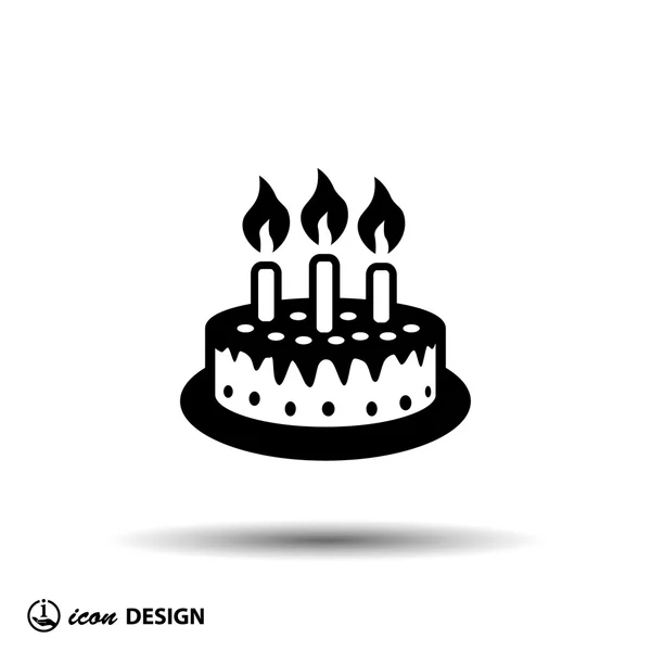 Cake with candles icon — Stock Vector