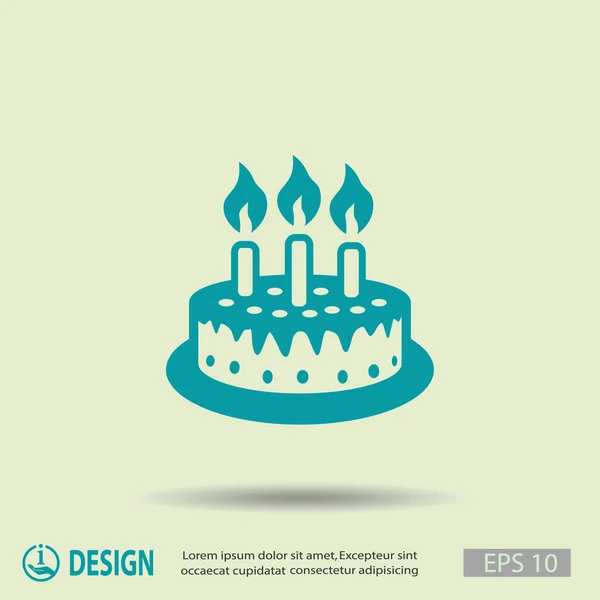 Cake with candles icon — Stock Vector