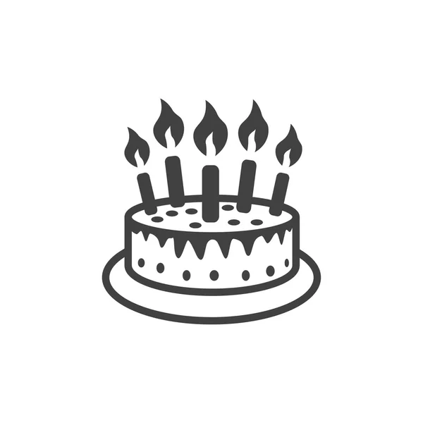 Pictografía de pastel con velas — Vector de stock