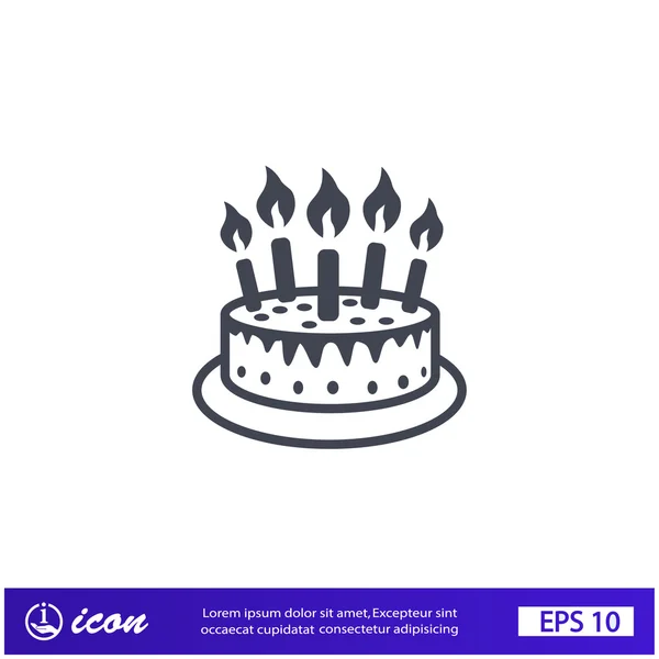 Pictograph van cake met kaarsen — Stockvector