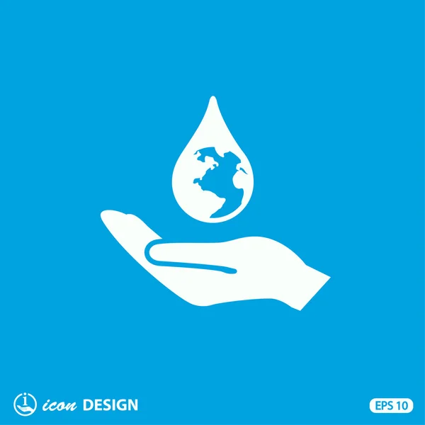 Water drop in hand — Stock Vector