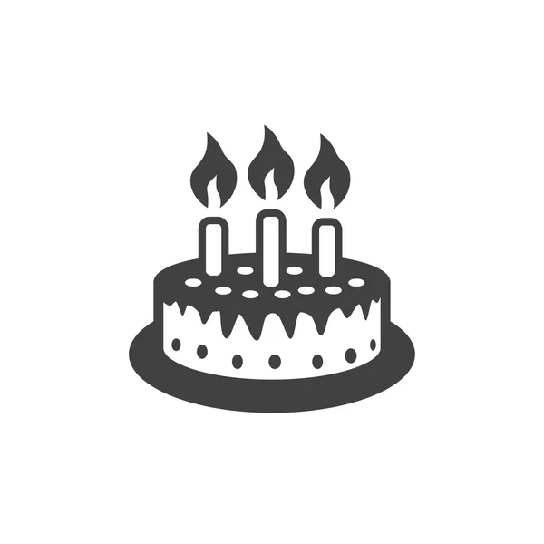 Cake with candles icon — Stock Vector