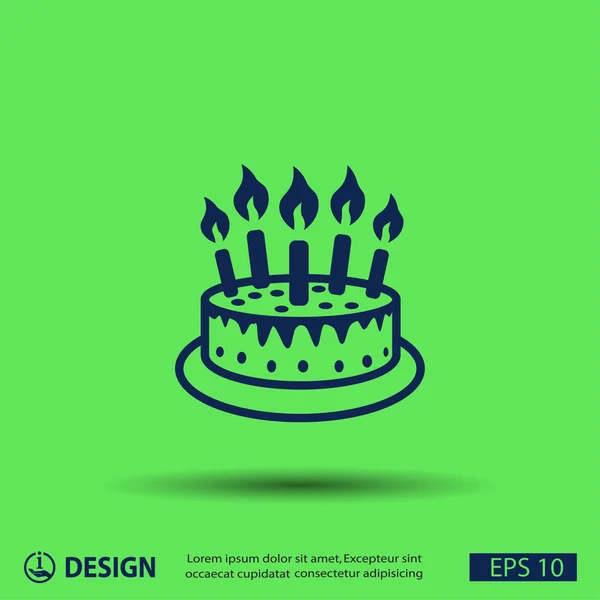 Εικονόγραμμα κέικ με κεριά — Διανυσματικό Αρχείο