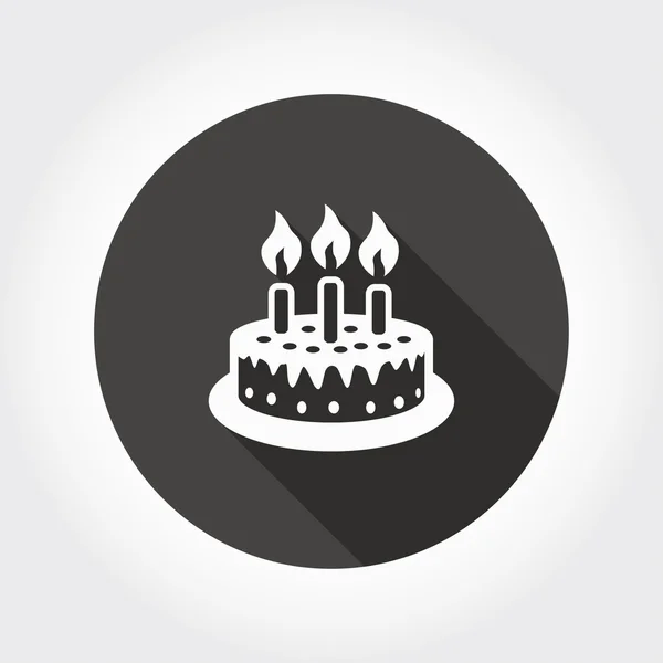 Kuchen mit Kerzen-Symbol — Stockvektor
