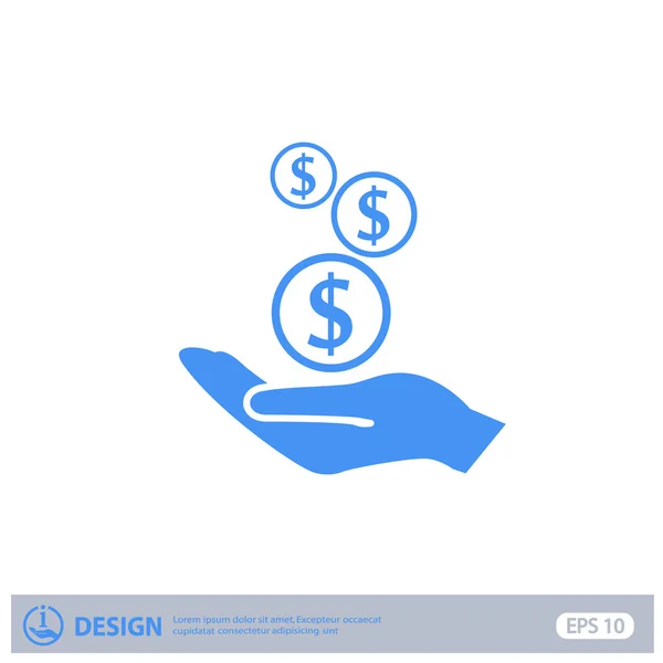 Pictograph of money in hand — Stock Vector