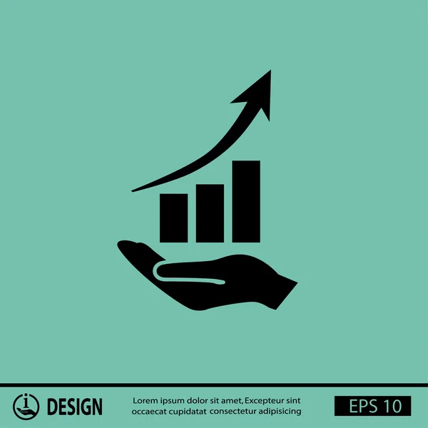 Pictografía de gráfico en mano — Archivo Imágenes Vectoriales