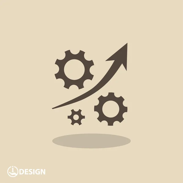 Pictograph of gears icon — Stock Vector