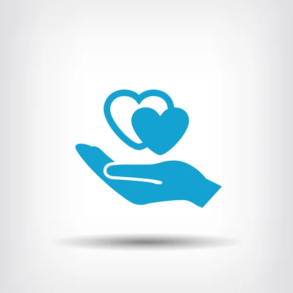 Pictograph voor hearts in hand — Stockvector