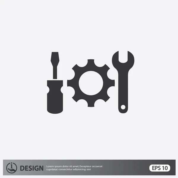 Pictogramme d'engrenages et d'outils — Image vectorielle