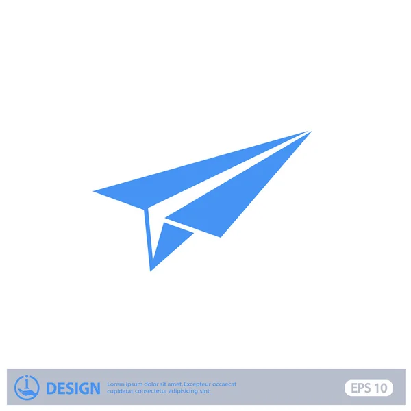 Pictograph of paper airplane — Stock Vector