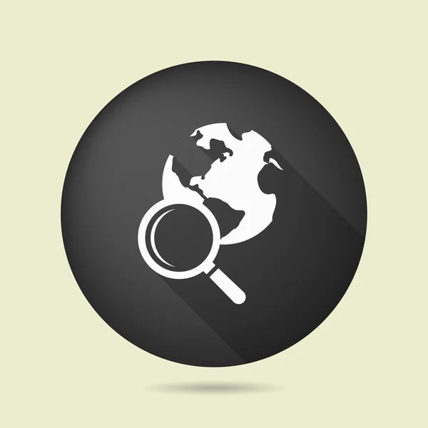 Pictogramme de recherche avec globe — Image vectorielle