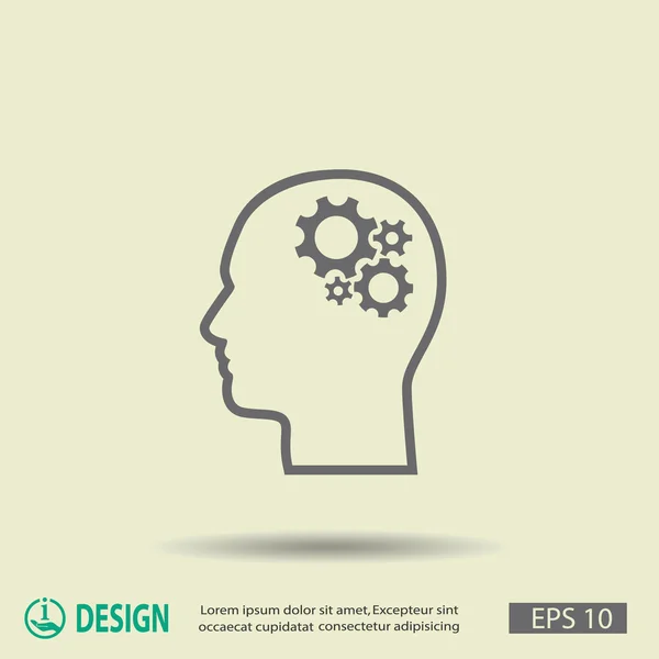 Piktogramm der Ausrüstung im Kopf — Stockvektor