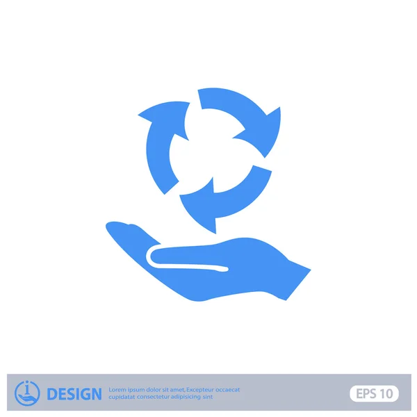 Pictograph voor eco in hand — Stockvector