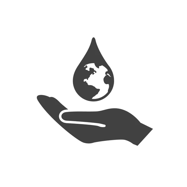 Kropla wody w dłoni — Wektor stockowy