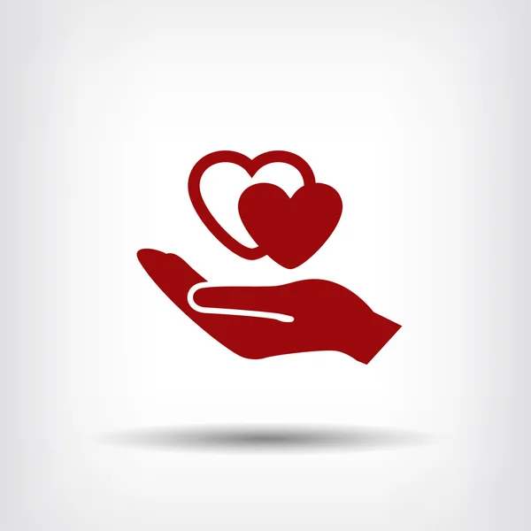 Pictograph voor hearts in hand — Stockvector