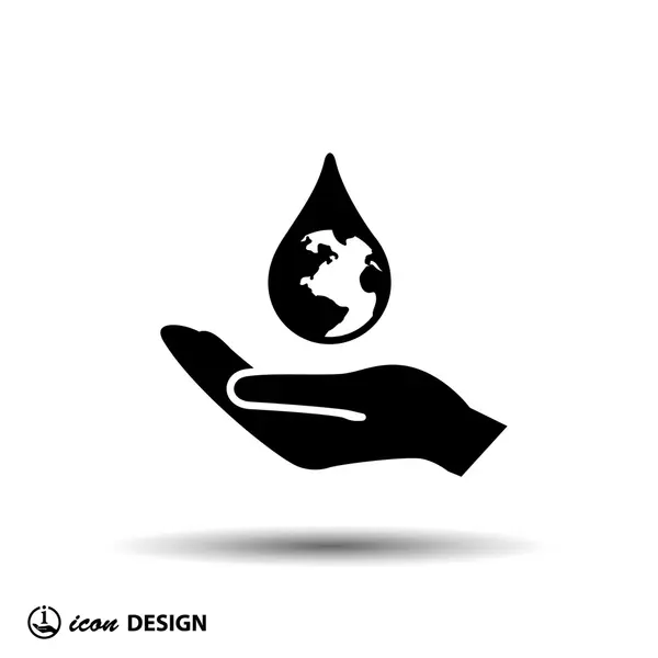 Water drop in hand — Stock Vector